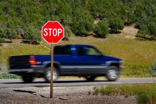 Spannende Stoppschild Uberfahren Strafe Fotos